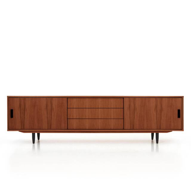 Mid-Century Sideboard, Dresser, Commode, Credenza Made Of Oak Vaneer - Teak Colour Livlo T-S02 - image 1