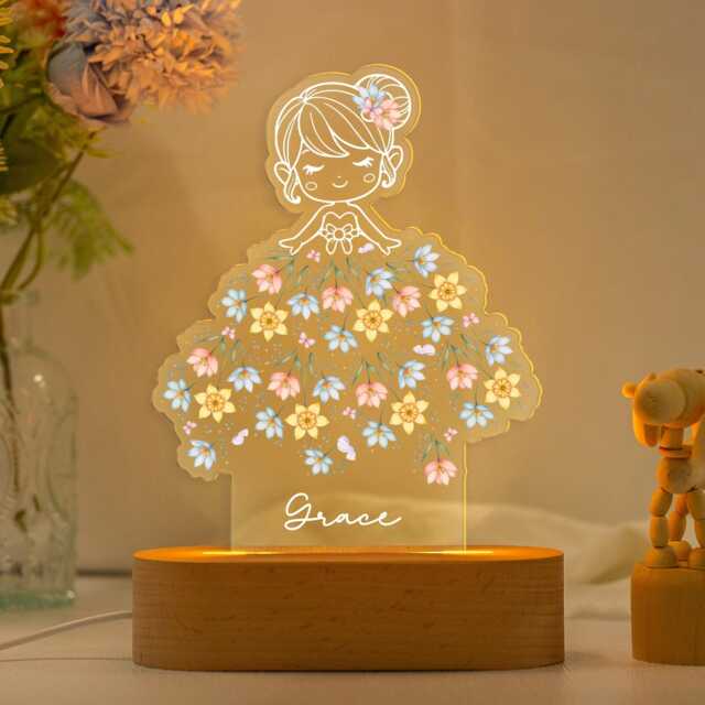 Custom Name Ballerina Night Light Gift For Girls, Fairy Light, Birthday Daughter, Girly Bedroom Decor, Christmas Table Lamp - image 1