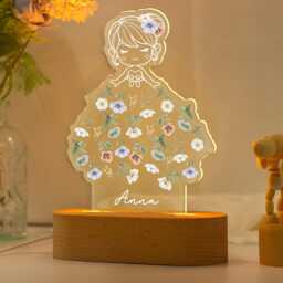 Custom Name Ballerina Night Light Gift For Girls, Fairy Light, Birthday Daughter, Girly Bedroom Decor, Christmas Table Lamp - thumbnail 2