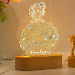 Custom Name Ballerina Night Light Gift For Girls, Fairy Light, Birthday Daughter, Girly Bedroom Decor, Christmas Table Lamp - thumbnail 3