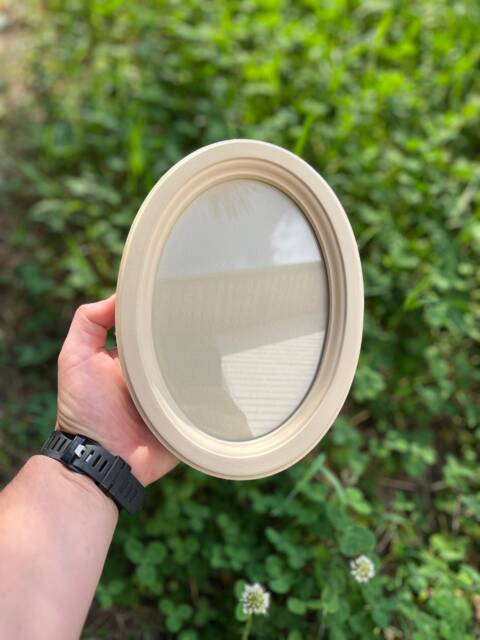 Beige ??val Photo Frame, Handcrafted Wood Picture Wooden Oval Vintage Wall Decorative Beige Frame - image 1