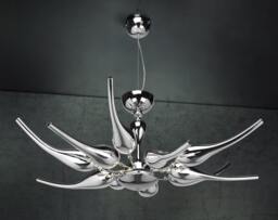 Chrome Plated Murano Glass Pendant Chandelier - Venetian Lighting Modern