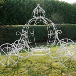 Large White Metal Cinderella Themed Carriage For The Garden & Wedding Props - thumbnail 2