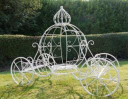 Large White Metal Cinderella Themed Carriage For The Garden & Wedding Props - thumbnail 1