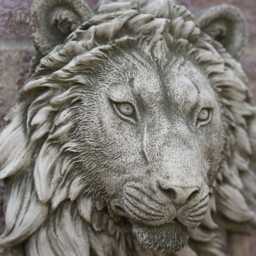 Lion Head Bust Hanging Plaque Stone - African Animal Outdoor Garden Ornament - thumbnail 3