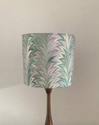 Handmade Drum Lampshade in Marbled Paper