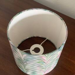 Handmade Drum Lampshade in Marbled Paper - thumbnail 4