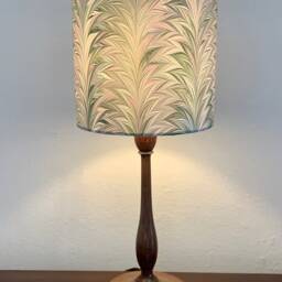 Handmade Drum Lampshade in Marbled Paper - thumbnail 3