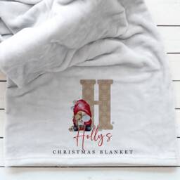 Personalised Gonk Family Blanket, Christmas Movie Fleece Eve Night, Snuggle Stocking Filler, Custom Throw - thumbnail 2