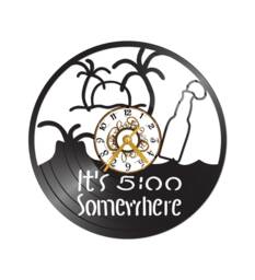 Free Shipping 5 O'clock Somewhere Themed Vinyl Album Record Clock Made in The > Usa - thumbnail 1
