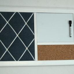 Denim French Memo Board Whiteboard, Corkboard Organizer - 16x24 - thumbnail 3
