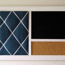 Denim French Memo Board Whiteboard, Corkboard Organizer - 16x24 - thumbnail 4