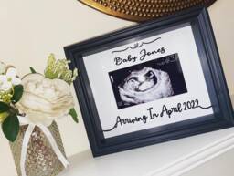 Personalised Baby Scan Photo Box Frame Metal Sign - Add Any Scan, Text & Choose From A Range Of Gorgeous Finishes Lovely Keepsake - thumbnail 1