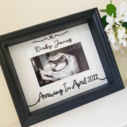 Personalised Baby Scan Photo Box Frame Metal Sign - Add Any Scan, Text & Choose From A Range Of Gorgeous Finishes Lovely Keepsake - thumbnail 3