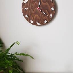 Ocean Animal Wall Clock Handmade Wooden Marine Life Decor - thumbnail 2