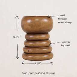 Contour Wood Stump Stool, Side Or End Table - thumbnail 2