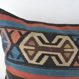 "Kilim Pillow 24x24 Inc , Wool Kilim Cousin From Anatolia, 24""x24" - thumbnail 2