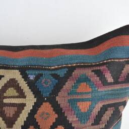 "Kilim Pillow 24x24 Inc , Wool Kilim Cousin From Anatolia, 24""x24" - thumbnail 3