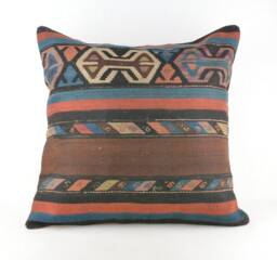 "Kilim Pillow 24x24 Inc , Wool Kilim Cousin From Anatolia, 24""x24" - thumbnail 1