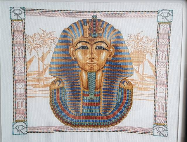 Handmade Wall Decors/Tutankhamun/Home Decors/Tutankhamun Crossstitch/Handmade Hangings/Wall Hangings/Handmade Gifts/Tutankhamun Decors - image 1