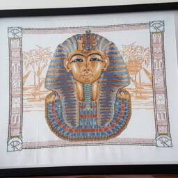 Handmade Wall Decors/Tutankhamun/Home Decors/Tutankhamun Crossstitch/Handmade Hangings/Wall Hangings/Handmade Gifts/Tutankhamun Decors - thumbnail 3