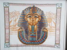 Handmade Wall Decors/Tutankhamun/Home Decors/Tutankhamun Crossstitch/Handmade Hangings/Wall Hangings/Handmade Gifts/Tutankhamun Decors - thumbnail 1