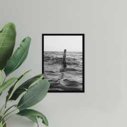 Vintage Girl Handstand in Ocean Print, Luxury Fashion, Fine Art Photography Wall Art, Museum Quality Classic Black & White Poster - thumbnail 3