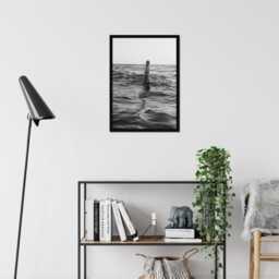 Vintage Girl Handstand in Ocean Print, Luxury Fashion, Fine Art Photography Wall Art, Museum Quality Classic Black & White Poster - thumbnail 2