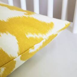 Marigold Ikat - Decorative Pillow Cushion Covers Accent Mustard Throw Cover - thumbnail 4