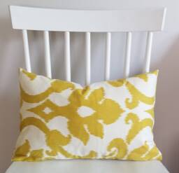 Marigold Ikat - Decorative Pillow Cushion Covers Accent Mustard Throw Cover - thumbnail 1