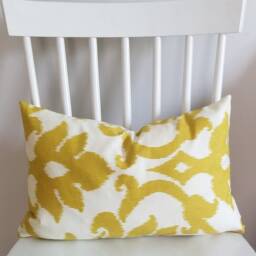 Marigold Ikat - Decorative Pillow Cushion Covers Accent Mustard Throw Cover - thumbnail 2