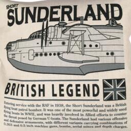 Short S25 Sunderland Raf Ww2 Flying Boat Patrol Bomber Aircraft Cushion Inner Included - thumbnail 2