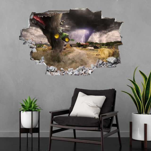 Powerful Tornado Twister Lightning Wall Decal Sticker Mural Poster Print Art Home Office Decor Cf11 - image 1