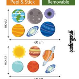 Kids Outer Space Planetsd Wall Sticker Decals - thumbnail 3