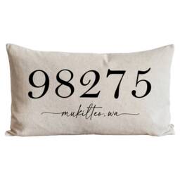 Zip Code City Custom Pillow Cover - Realtor Gift New Home First Lumbar Everyday Decor Vacation Cabin - thumbnail 2