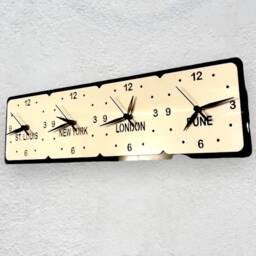 Personalized Four Time Zone Clock Family & Friends Acrylic Wall Decor - thumbnail 3