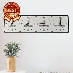 Personalized Four Time Zone Clock Family & Friends Acrylic Wall Decor - thumbnail 1