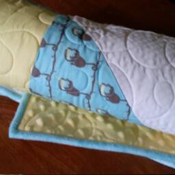 Modern Baby Quilt Blanket, Shower Gift, Baby Boy, Blue Yellow White, Monkeys, Diamond Patchwork, Minky Blanket Boy - thumbnail 3
