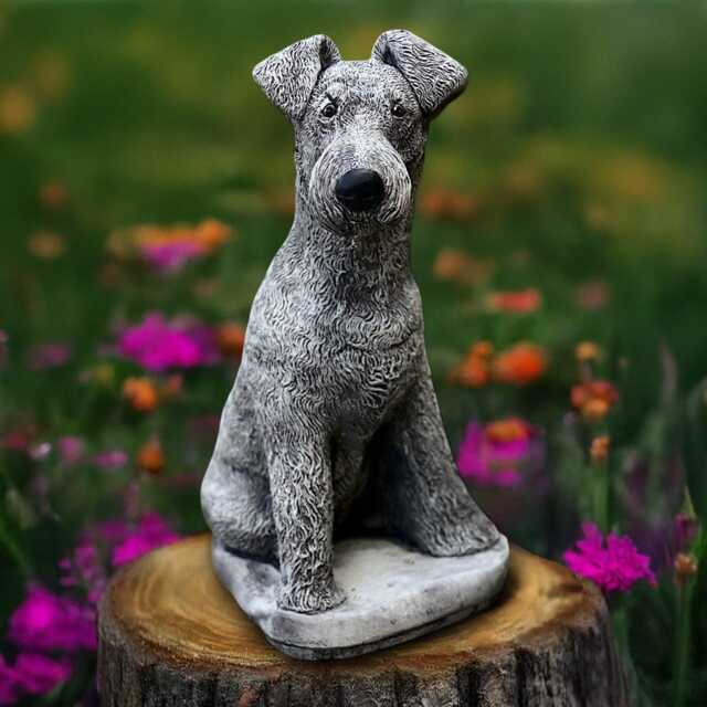 Concrete Jack Russell Fox Terrier Statue Sitting Dog Figurine Stone Garden Memorial Sculpture Cement Outdoor Yard Ornament Dog Lover Gift - image 1