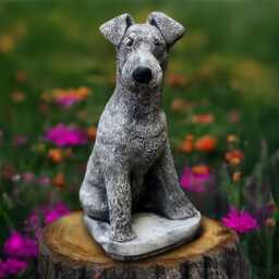 Concrete Jack Russell Fox Terrier Statue Sitting Dog Figurine Stone Garden Memorial Sculpture Cement Outdoor Yard Ornament Dog Lover Gift - thumbnail 1