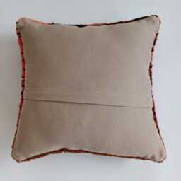 Handmade Cushion Cover, Multicolour Turkish Rug Cushion, Pillow, Decorative Throw Kilim 14''x13''/36x34cm - thumbnail 4