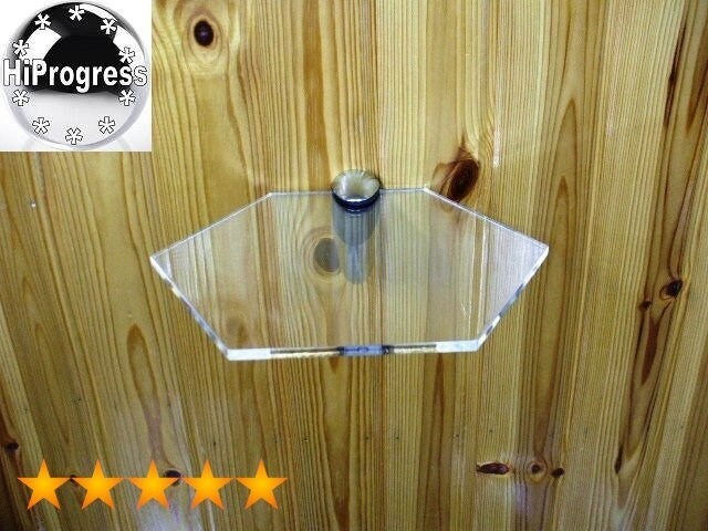 Wall Clear Acrylic Hexagon Plexi-Glass Shelf With One Bracket 20 cm X 18 - image 1