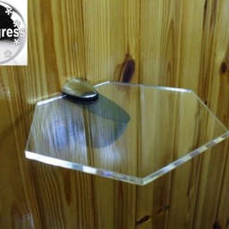 Wall Clear Acrylic Hexagon Plexi-Glass Shelf With One Bracket 20 cm X 18 - thumbnail 3