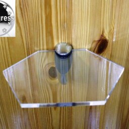 Wall Clear Acrylic Hexagon Plexi-Glass Shelf With One Bracket 20 cm X 18 - thumbnail 2