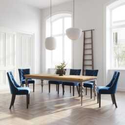 Farmhouse Rustic Dining Table Dine Wood - Handmade Wooden Legs Snowball - thumbnail 2