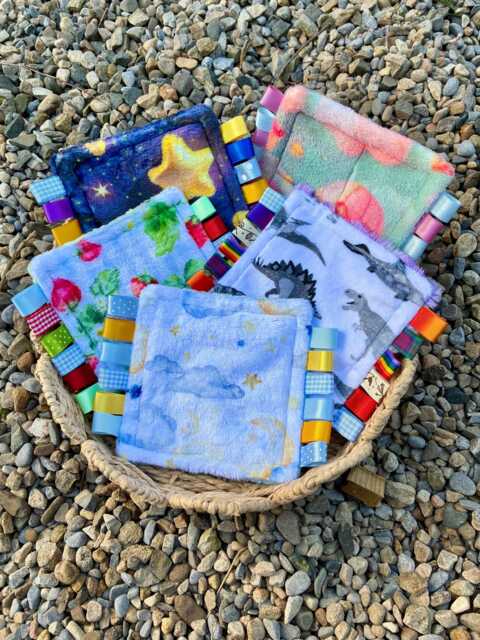 Plush Sensory Pocket Crinkle Comforter - Mini Blanket/Travel Fidget - image 1