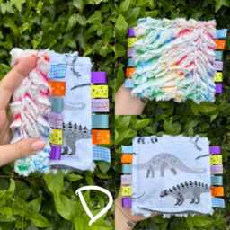 Plush Sensory Pocket Crinkle Comforter - Mini Blanket/Travel Fidget - thumbnail 4