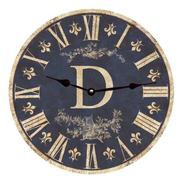 Personalized Monogram Clock - Blue Clock - image 1