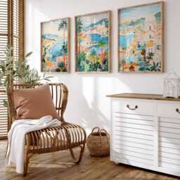 Set Of 3 Dubrovnik Posters, Croatia Prints, Wall Art, Adriatic Coast Decor, Poster, Croatian City Europe Art - thumbnail 3