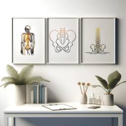 Chiropractic Print Set - 3 Line Art Posters - Chiropractor Office Decor Anatomy Wall Chiro Clinic Artwork Medical Room Prints - thumbnail 1
